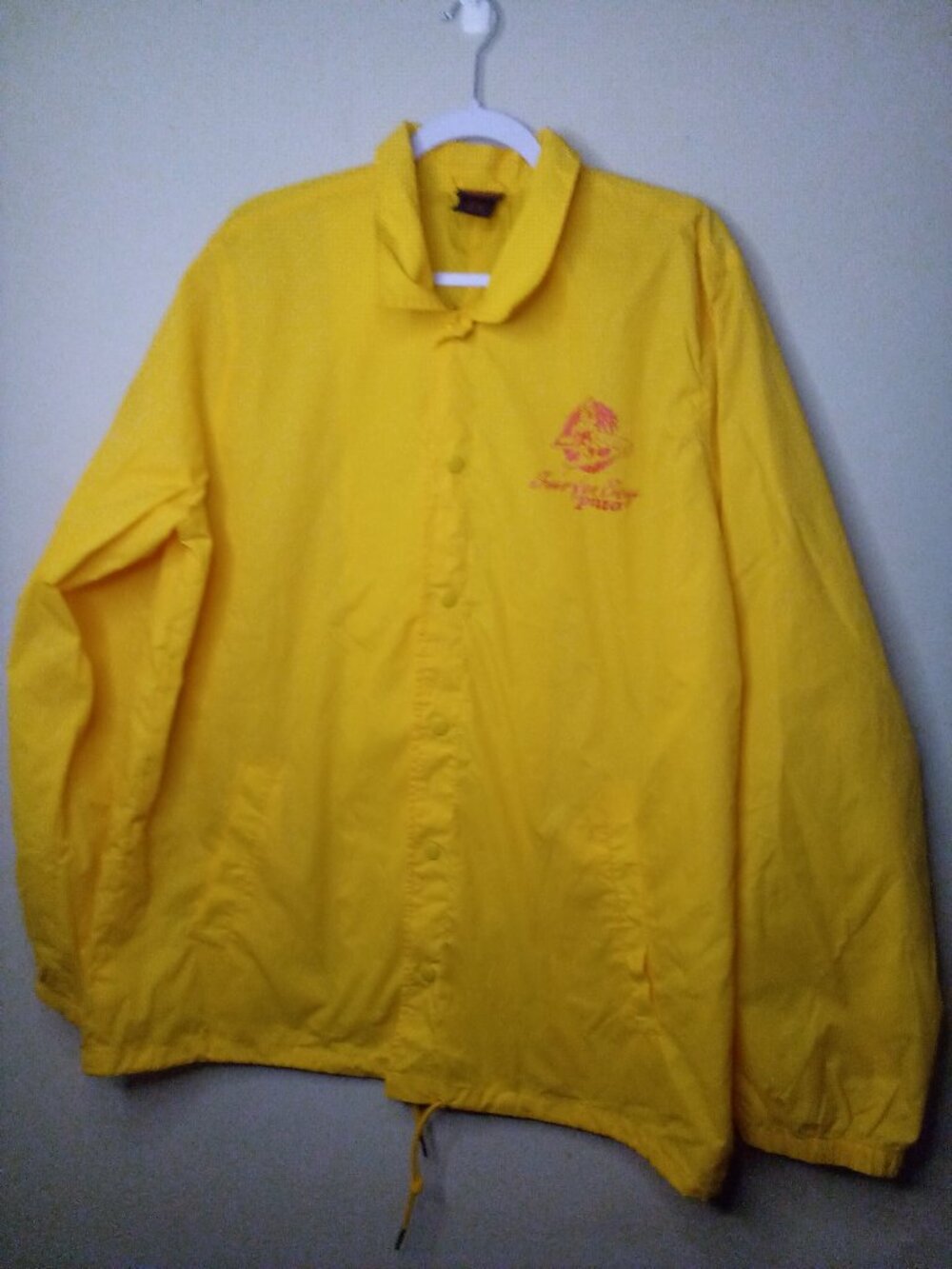 Stranger Things Windbreaker Jacket Adult Men XL Surfer Boy Pizza Snap Up Pockets